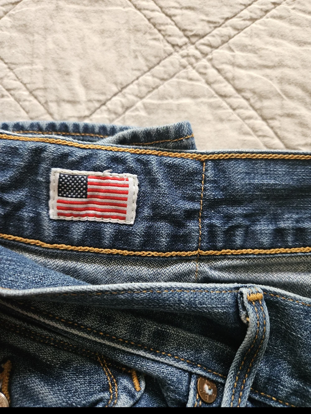 True Religion Men's Bootcut Jeans in Dark Blue Denim
